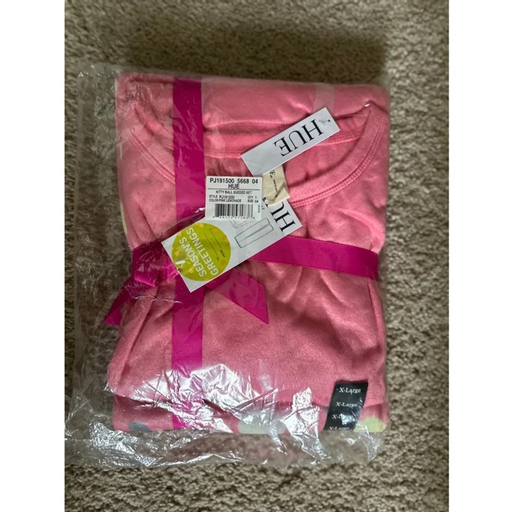 Cozy HUE Pink Cat Pajama Set XL - Picture 6 of 6